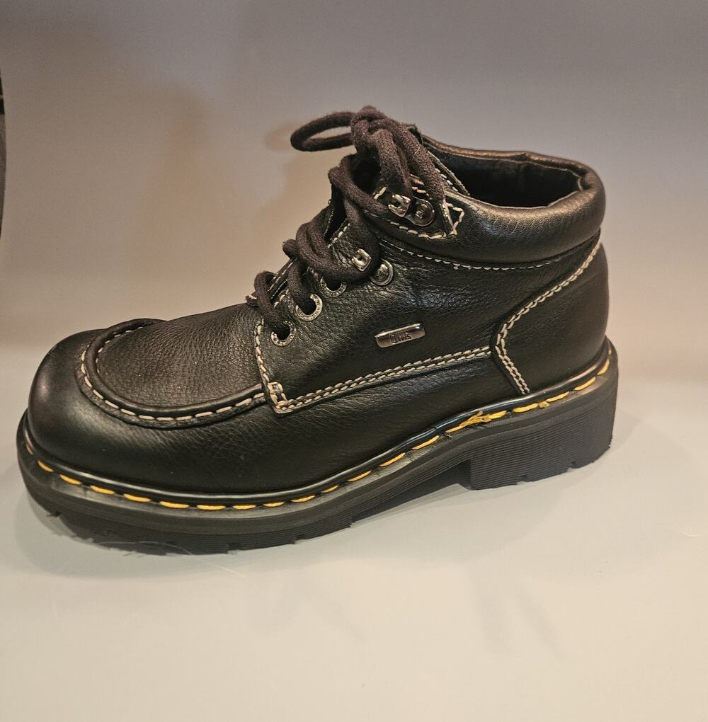 Dr. Martens 90s Black Boots 9275 England Sz US 8 UK 7  Y2K combat Ankle EUC